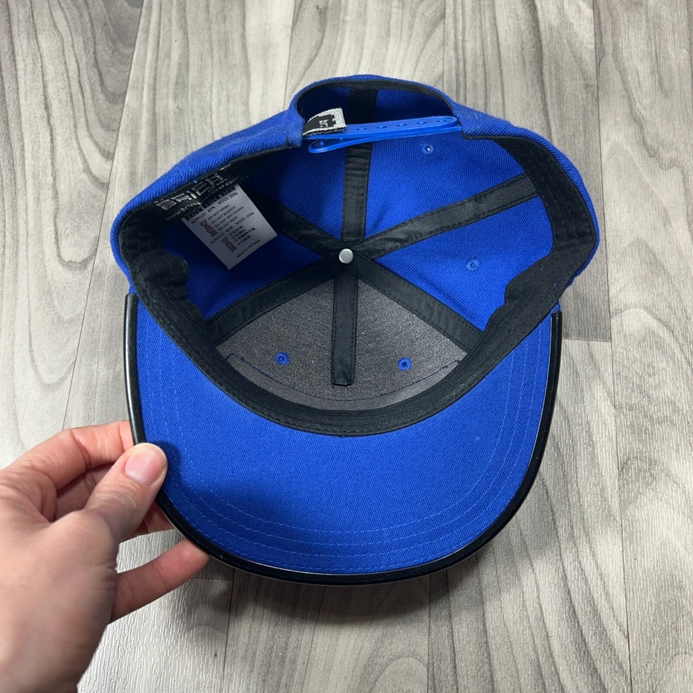 Brich‎ Brich Baseball Cap Mens Blue Black Plastic Flat Brim Adjustable Snapback - Picture 6 of 7